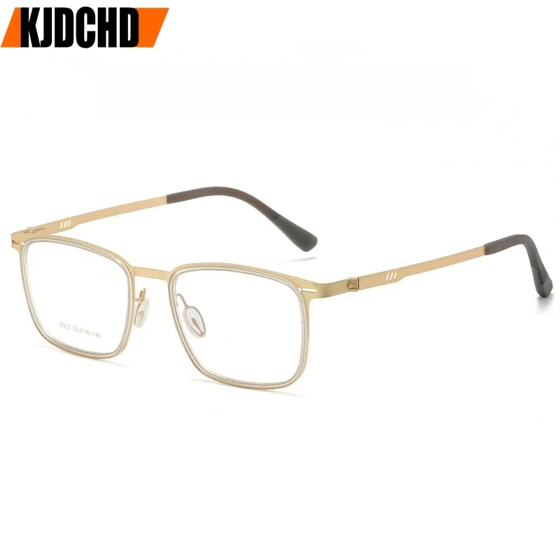 

KJDCHD Business Casual Men Alloy Glasses Ultra Light Flexible Fashion Square Big Optical Prescription Eyeglasses Frame
