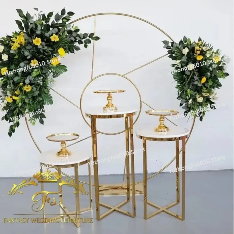 Wedding background metal decoration round wedding arch