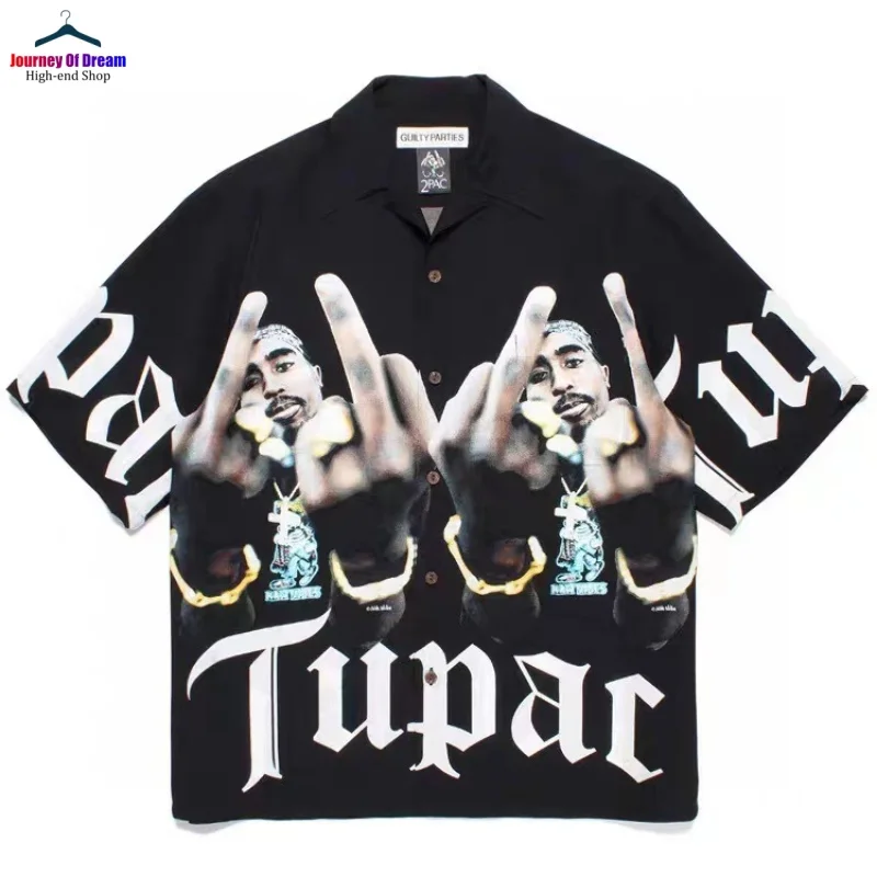 Trend AI Summer Brand Clothing High quality 1:1 Print Embroidery Hip Hop Fashion Mens Womens WACKO MARIA Shirt