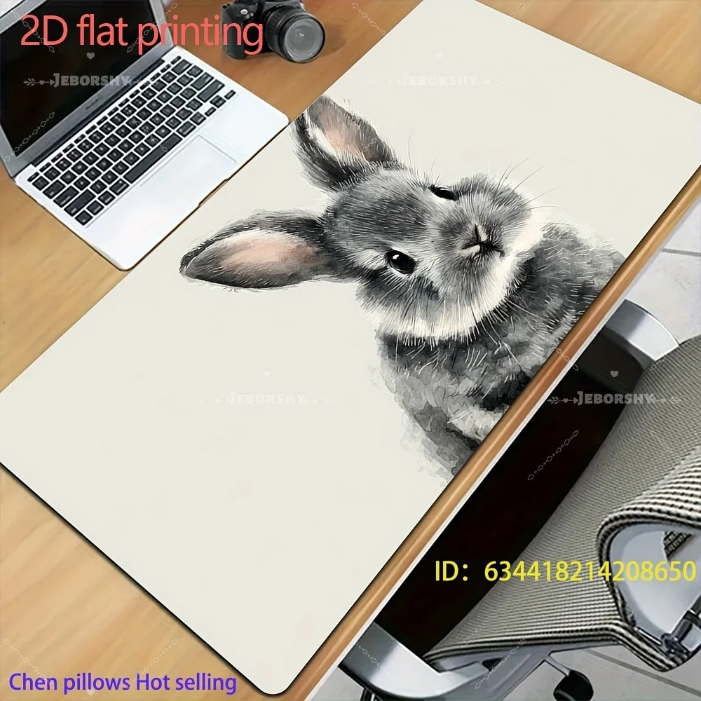 

Cute Gray Bunny Watercolor Desk Mat, Large Non-slip Mouse Pad, Perfect Gift for Animal Lovers
