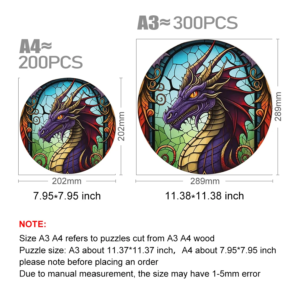 Wooden Puzzle Mandala Evil Dragon Surprise Toys 3D Wood Jigsaw Puzzles Creative Games Round Shaped Animals Secret Puzzle Boxes