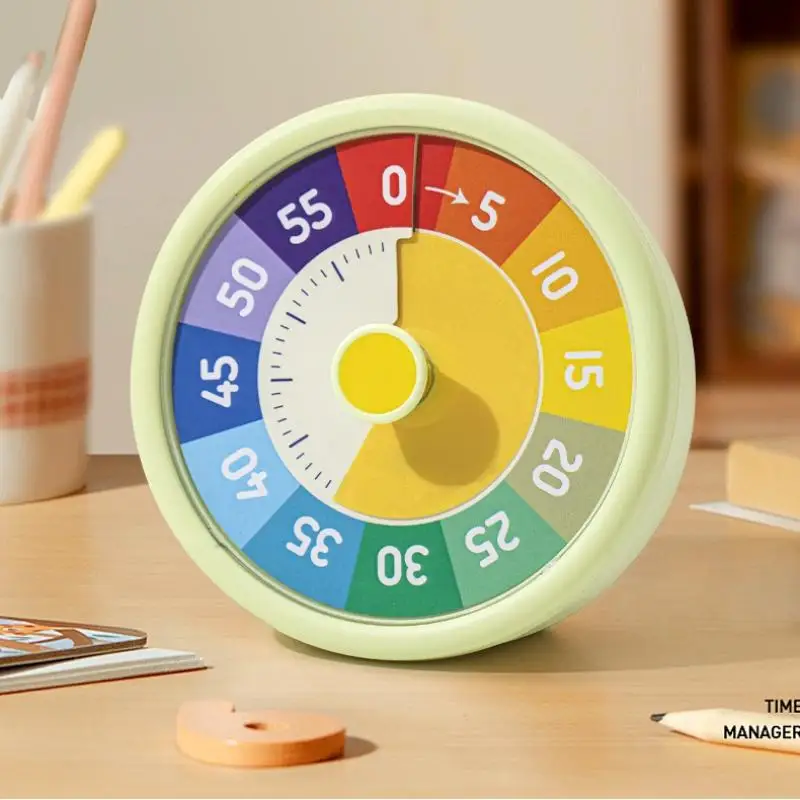 1 قطع الانضباط الذاتي مؤقت بصري صامت 60 دقيقة المطبخ الموقت تذكير جولة التصور مؤقت تنازلي #2