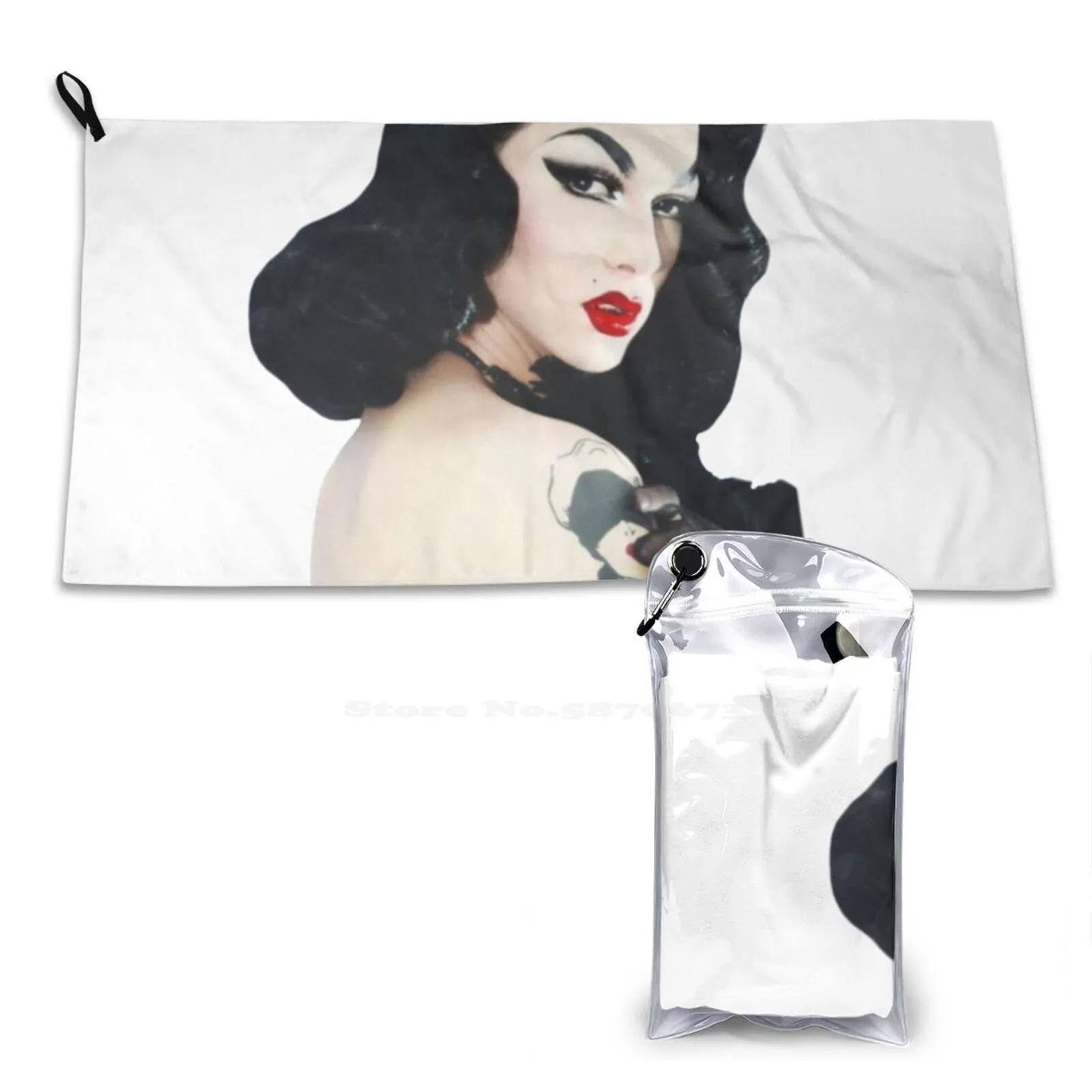 Violet Chachki Soft Towel Quick Dry Beach Towel Violet Chachki Drag Queen Rupauls Drag Race Makeup Look Queen Pearl Liason