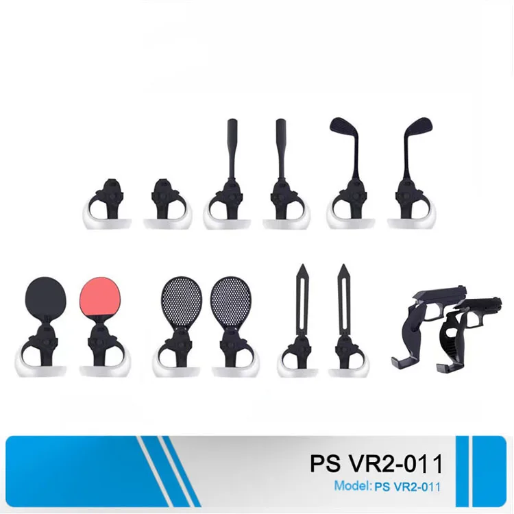 VR Pistols Holder Sports Game Set, raquete de tênis de mesa, raquetes de tênis, sabres de luz, adaptador para PS VR2, 7 em 1