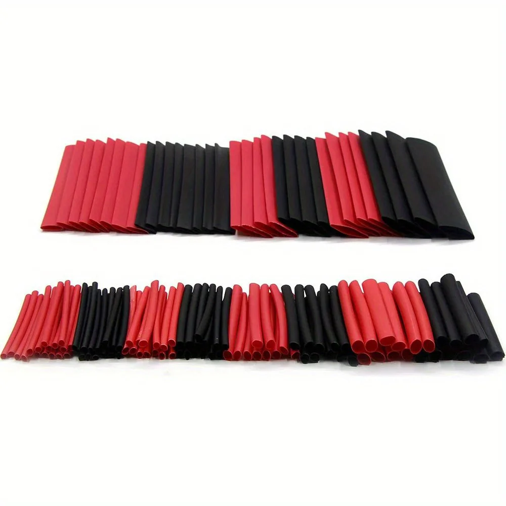 127pcs Black & Red Heat Shrink Tubing Kit - for Cable Management & Wire Protection - Ideal for Cars, DIY Projects