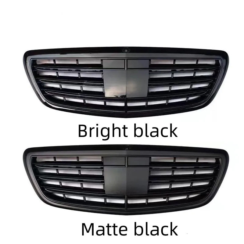 Grade de carro para classe s w222, modelo amg modificado, preto brilhante, rosto frontal, grade de entrada de ar, centro netcustom