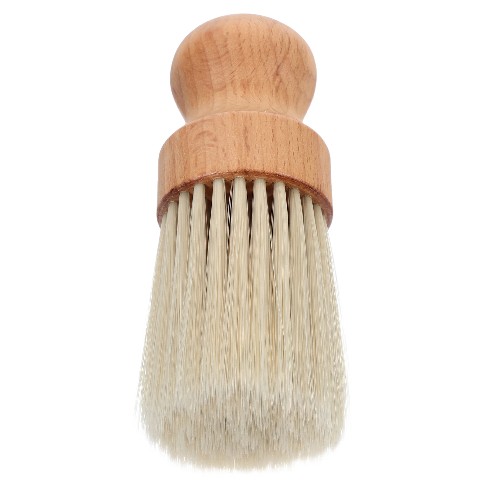 

Beech Round Haircut Brush Wooden Handle Polyester Fiber Neck Duster Cleaning Tool Salon Professional Hair Cutting Brushes Wooden