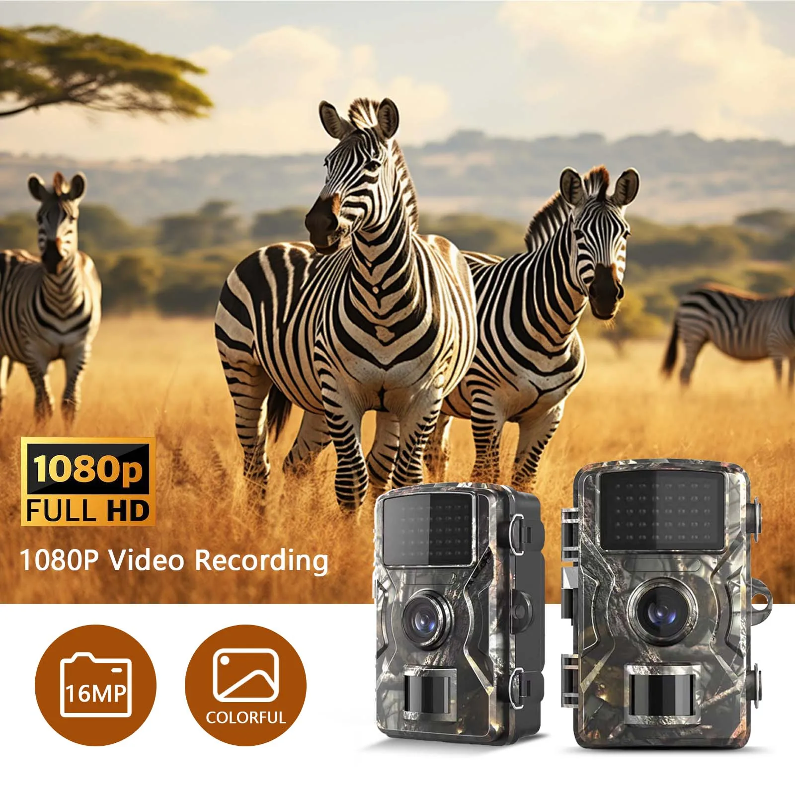 

Trail Camera Infrared Night Vision Camera HD Hunting Camera Waterproof IP66 2.0 Inch TFT Display for Wildlife Monitoring