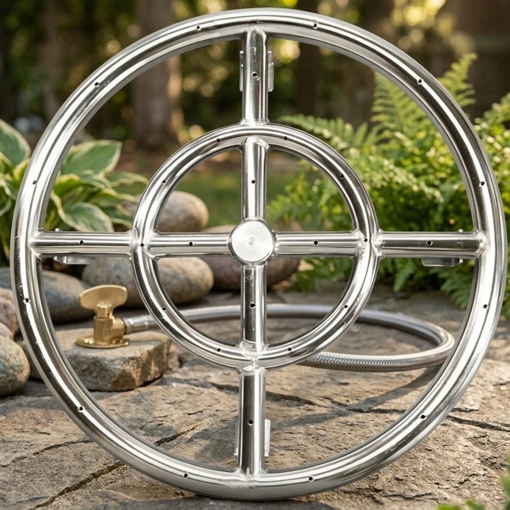 12 Inch 304 Stainless Steel Propane Gas Fire Ring Burner Annular Ignition Kit For Outdoor Fire Table Heating Accessory