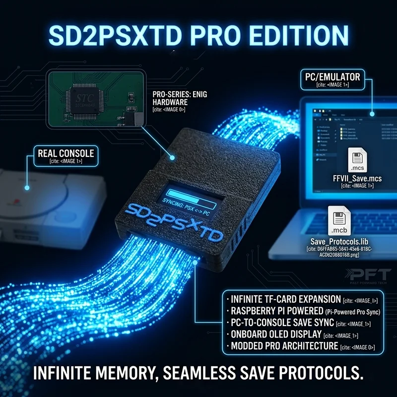 SD2PSXTD Mini Infinite Memory Card for PS1 PS2 | Immersion Gold SMT Integrated | PC Save Transfer & Modding Support