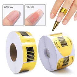 500 pcs/roll Finger Nail Manual Shape Stickers Acrylic UV Gel Board Of Nail Extensions Paper Holder Tips DIY Manicure Tools