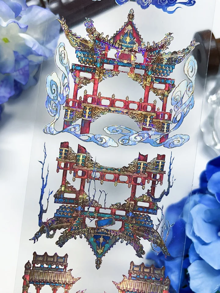

5M -Lei Yin Temple Chinese Ancient Pet Washi Tape 3014 Shell Shiny Sticker DIY