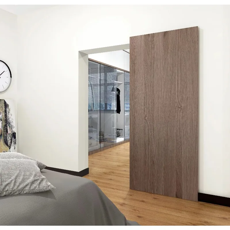 Concealed Soft Close Barn Door Hardware, Floating Back Hidden Sliding Rail No Floor Rail Wall Mount Interior Door