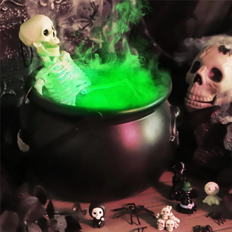 A04F-Halloween For Decorations Indoor For Halloween Witches Cauldron Black Plastic Cauldron Maker With For Decor