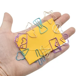10pcs Colorful Metal Hollow Paper Clip Bookmark Clips Colorful Binder Pins School Office Supplies