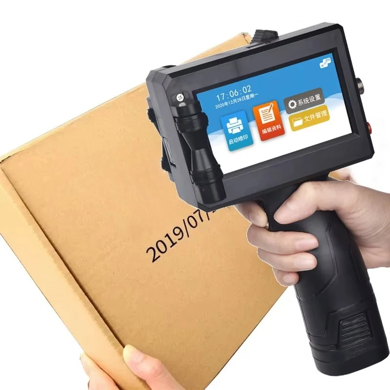 12.7mm Hand Held Inkjet Printer Portable Printing Gun Equipment Expiry Date Label Logo Marking Machine Handheld Imprinter