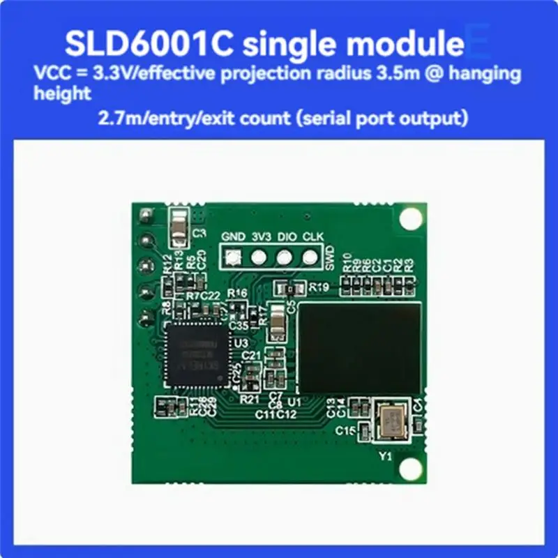 LD6001C 60Ghz Mmwave Radar Sensor Passenger Flow Statistics Sensor Module Entranc/Exit Human Presence Sensor Module