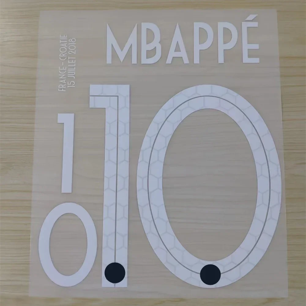 Super A 2018 2 stars MBAPPEs 10 number font print, Hot stamping patches badges