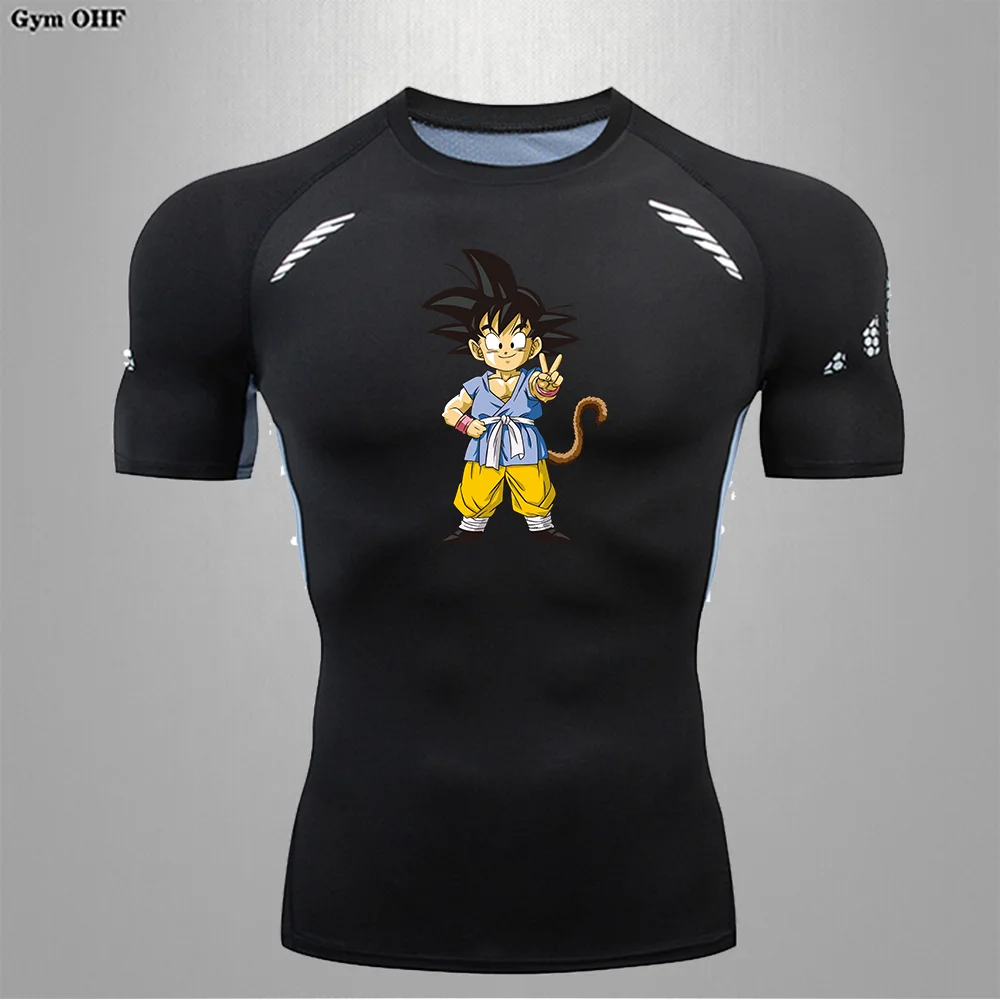 Dragon Ball Anime Men's Sweatshirt Running Compression T-Shirt Rashguard Jujitsu Boxing Clothing Men Quick-drying Fitness Tops