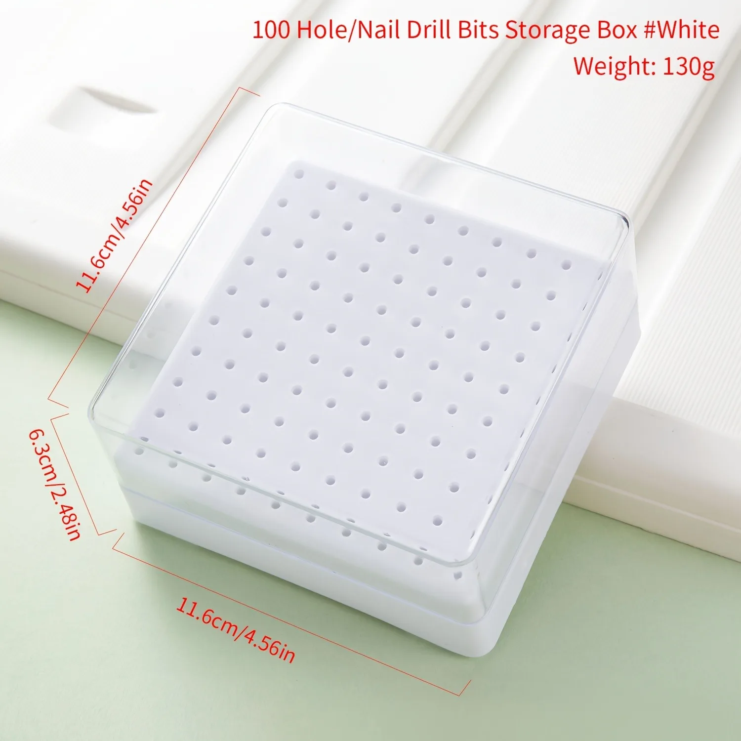 Organizer przenośny na 30/100 otworów, 1 sztuka, różne style, do przechowywania i organizowania frezów do paznokci, z podstawą pyłoszczelną.