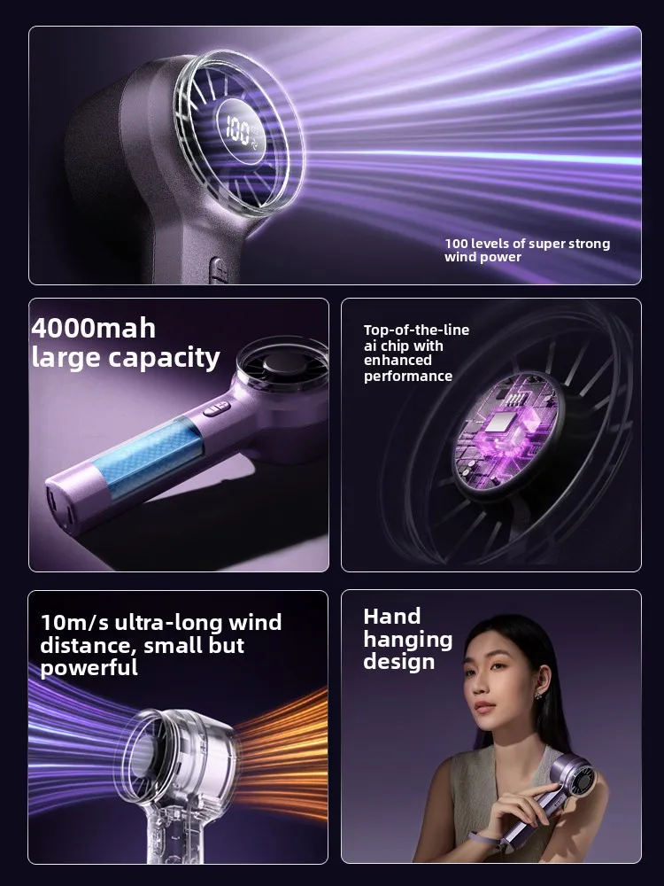 High-speed Energy-saving Small Wind Cannon Powerful Wind Handheld Small Fan Bladeless Turbine