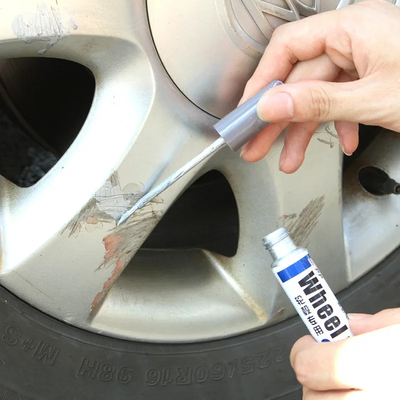 Aluminum Alloy Wheel Repair Kit Silver Touch Up Paint Pen Scratch Remover for Car Rims Auto Refinishing Marker DIY Quick Dry