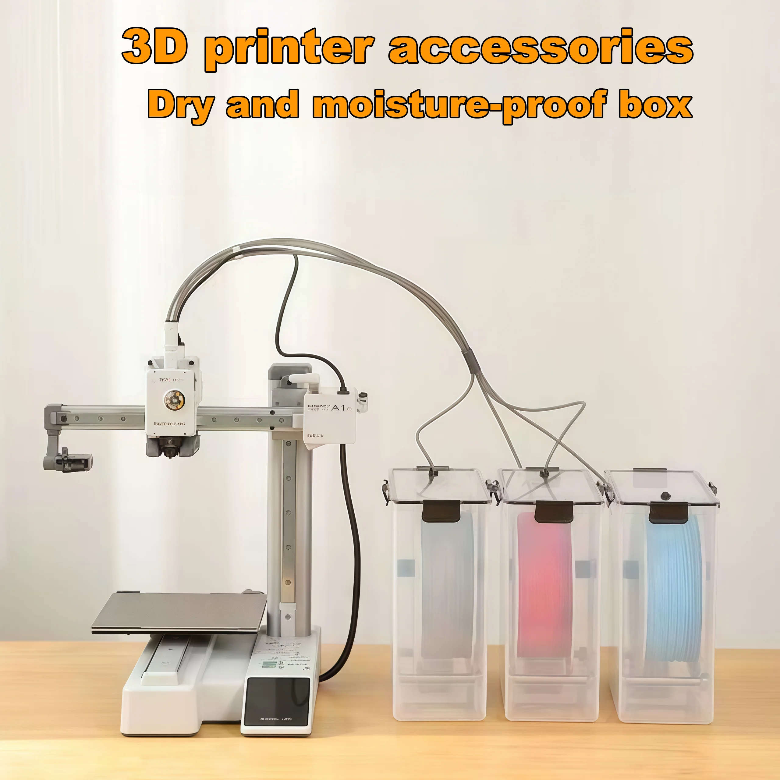 صندوق تخزين خيط الطباعة ثلاثية الأبعاد – حاوية محكمة الإغلاق لبكرات وزنها 1KG، متوافقة مع PA Nylon وPLA وPVB وPETG وABS