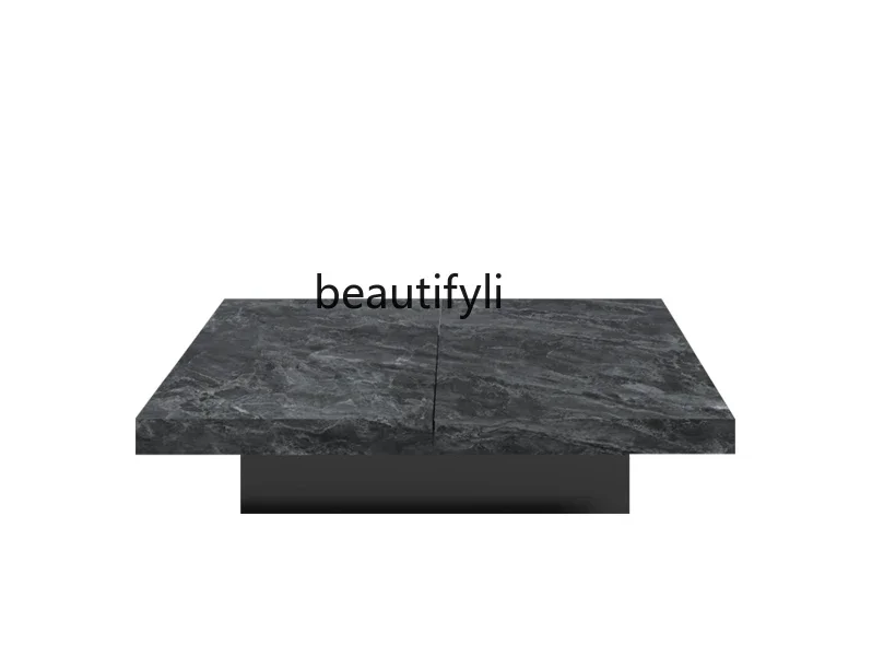 

Italian Minimalist Designer High-End Square Tea Table Light Luxury Modern Large Flat New Stone Plate Tea Table furniture