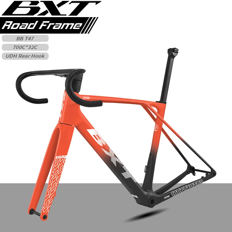 

Рама для шоссейного велосипеда BXT T1000 из карбонового волокна, легкая, высокопрочная, карбоновая рама для гоночного велосипеда