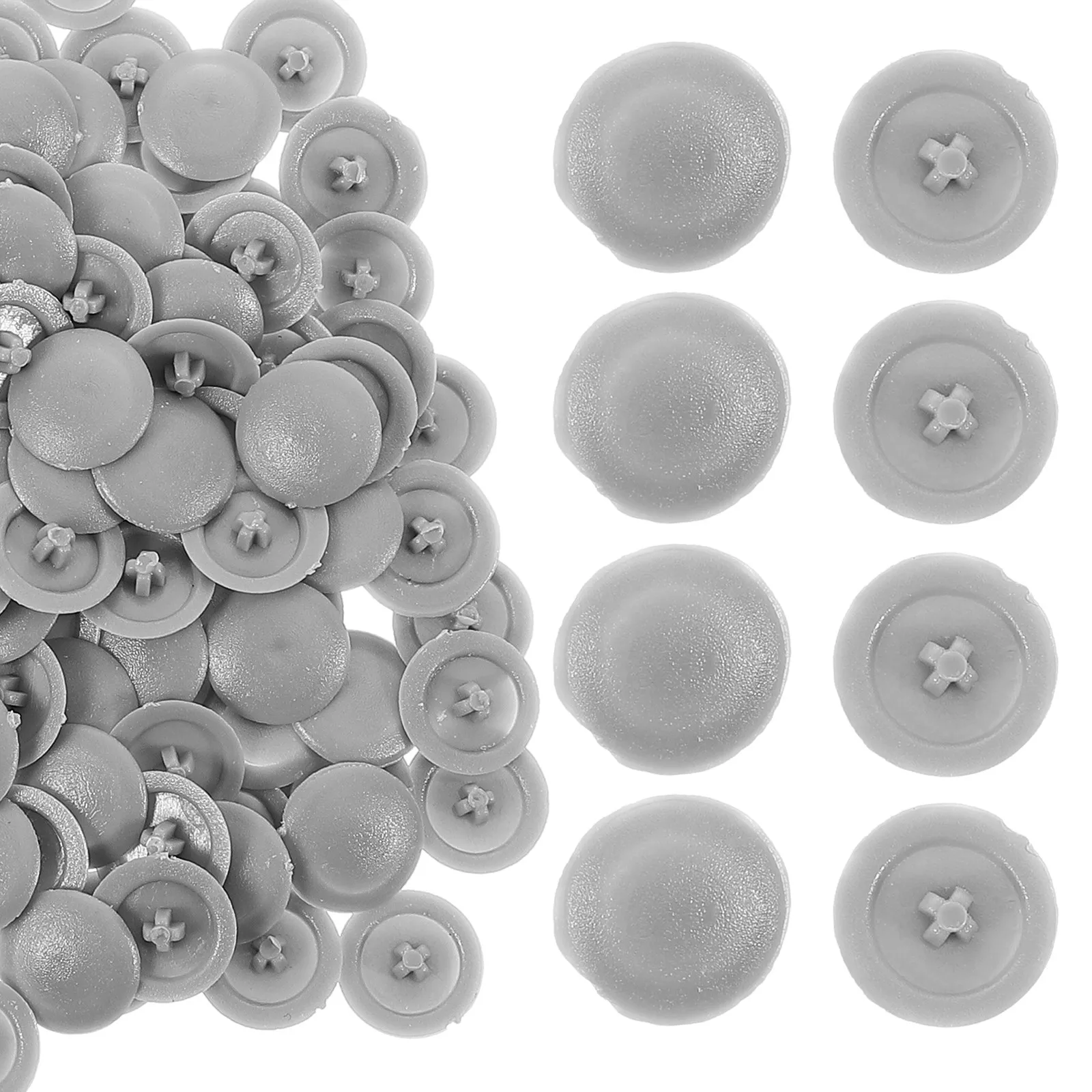 500Pcs Decorative Plastic Screw Caps Flip Top Snap Covers for Furniture Cabinets Bookcases Gray Self-Adhesive Screw Protection view 6