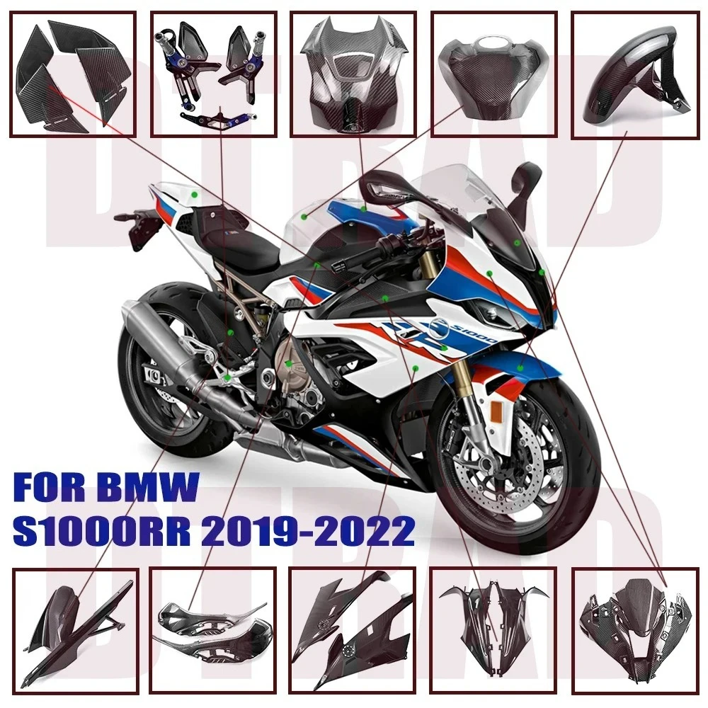 

NEW For BMW S1000RR 2020 2019-2022 Carbon Fiber Body & Frame Side Panels Fairing Kit Motorcycle Accessories Modified Parts Gloss