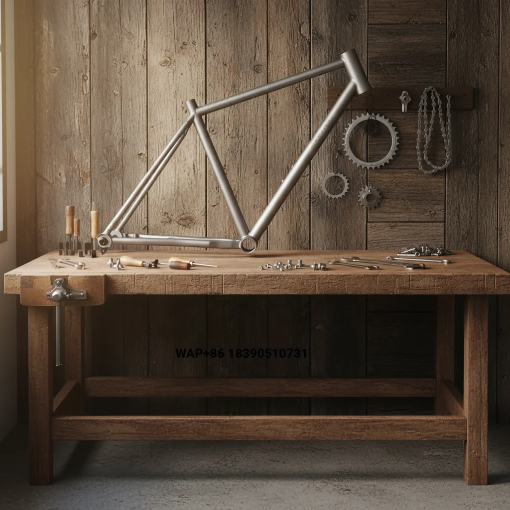 

50C Tyre Custom Titanium Disc Brake Lightweight Gravel Bike Frame for Fully Internal Routing