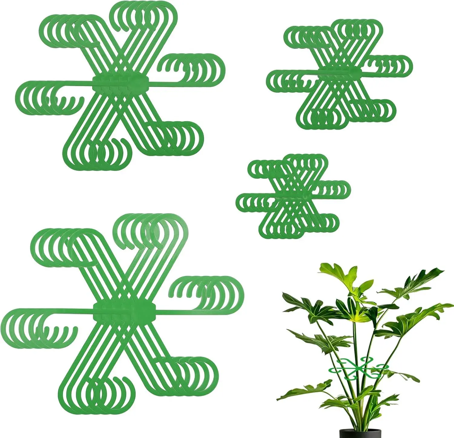 4/8piece Set of Plant Stem Support Clips, Horticultural Plant Turtle Back Bamboo Support Fixator Hydroponic Tree Branch Fixation