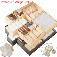 Foldable Cotton Linen Fabric Storage Box Mix Pack Wardrobe Organizer Clothing Toy Storage Container Foldable Home Organization