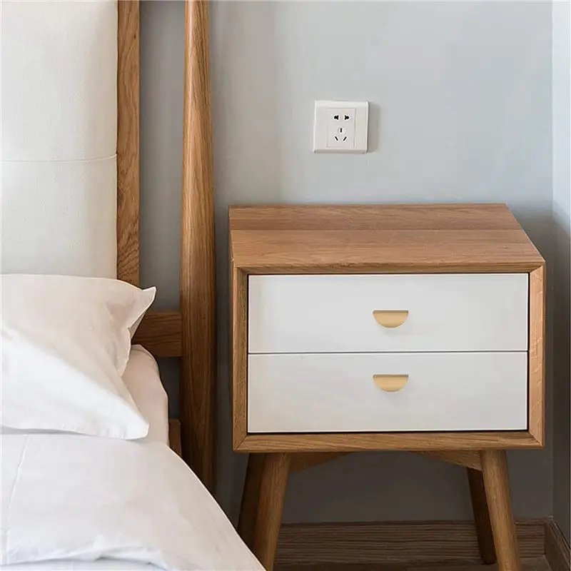 32Pack Champagne Gold Drawer Pulls,2.5 Inch Half Moon Cabinet Drawer Pulls Kitchen Handles