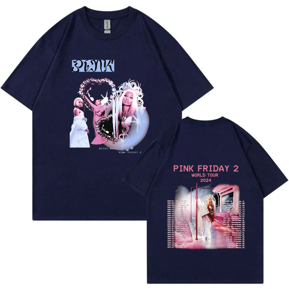 Nicki Minaj 2024 World Tour T Shirt Gag City Pink Friday 2 Concert Fans T-shirts Men Women Fashion Hip Hop Oversized Tee Shirt