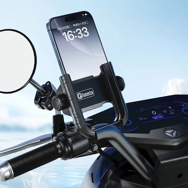 KEWIG Motorcycle 360 Rotation Bicycle Phone Holder Quick Lock Phone Mount For iPhone Samsung Motor Bike Baby Carriage Scooter