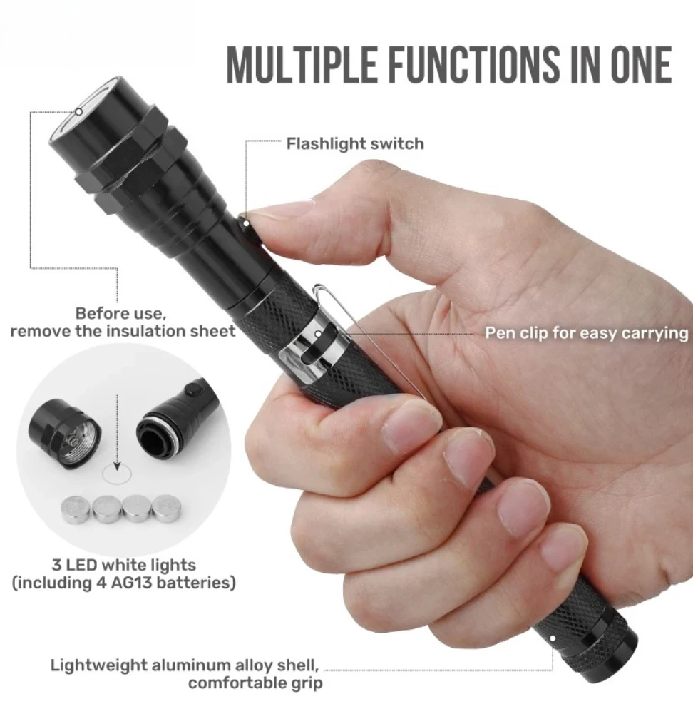 

For Picking Up Nut Bolt Extendable Pickup Rod Stick Mini Portable Telescopic Magnetic Magnet Pen Handy Tools Capacity