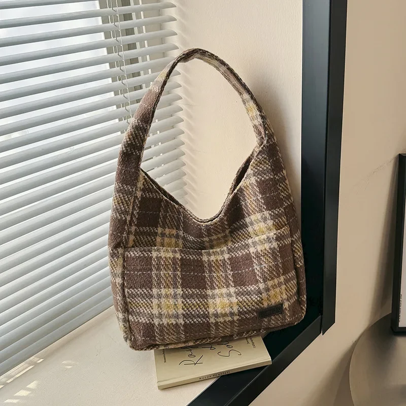 Sac fourre-tout à carreaux rétro pour femmes, sacs à main grande capacité, sacs de créateurs, mère, enfants, fille, initié