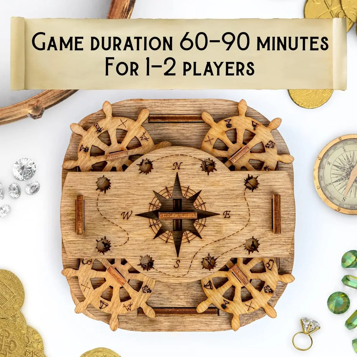 Cluebox – Davy Jones Locker – Escape Room-Spiel – Puzzle-Box – Geschenkbox – 3D-Holzpuzzle für Erwachsene – Holzpuzzle – Denktee