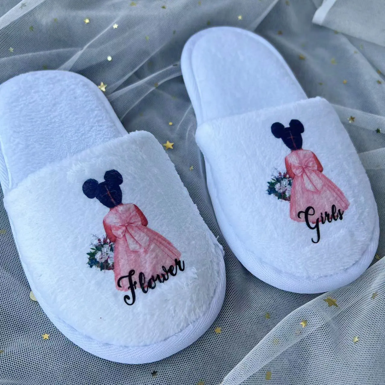 

Customized Flower Slippers for Bridal Shower, Wedding Party Gifts, Bridal Shower, Marriage Photo Props, 5Pairs