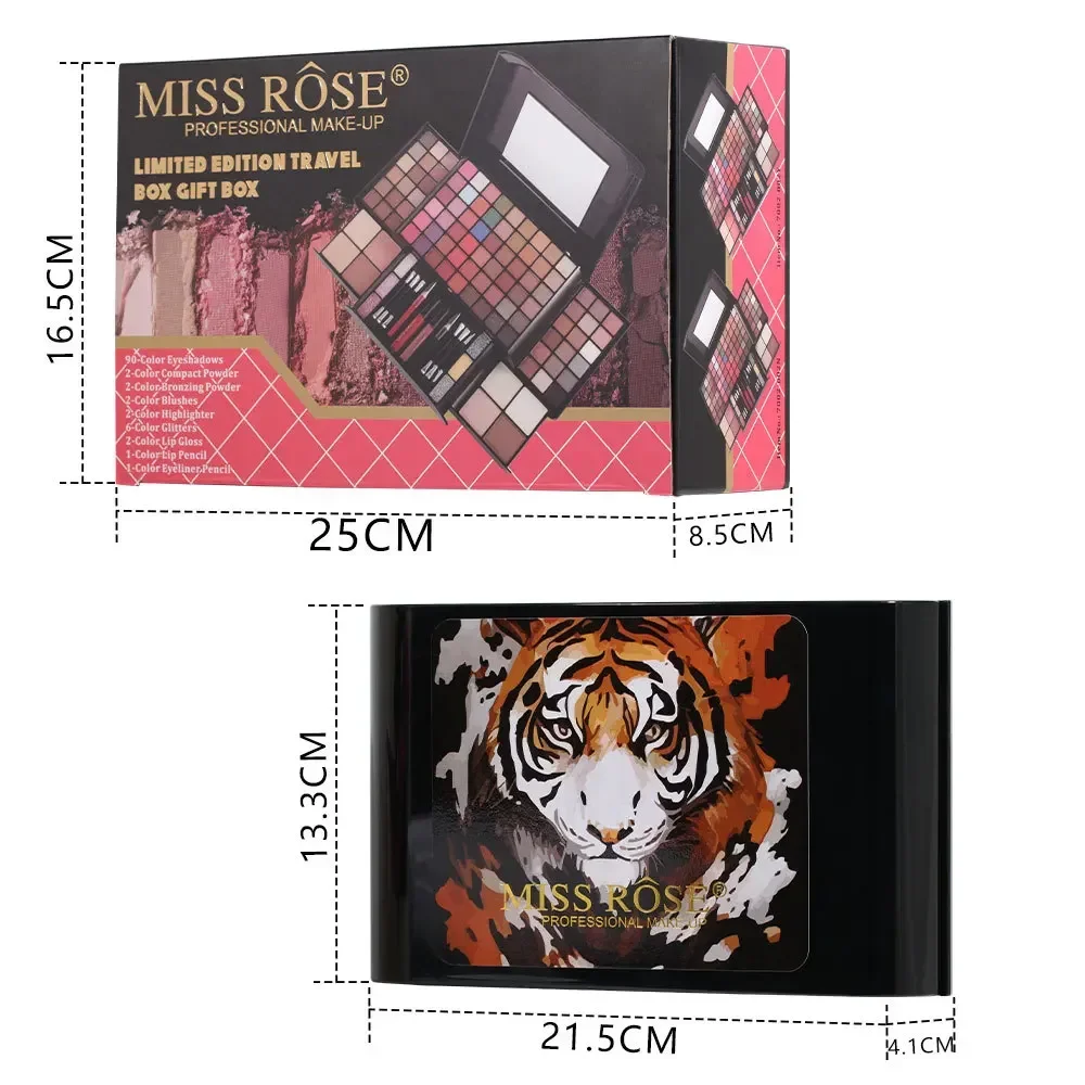 MISS ROSE Makeup Set Box Professional Full Kit Eyeshadow Palette Powder Lipstick Blush Brush Foundation Cosmetic Gift for Women