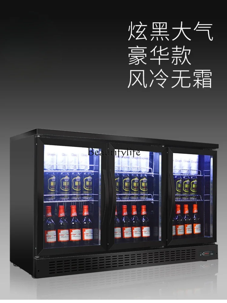 Qingba Bar Refrigerator Beverage Beer Cabinet Refrigerated Display Small Fresh-keeping Commercial Freezer