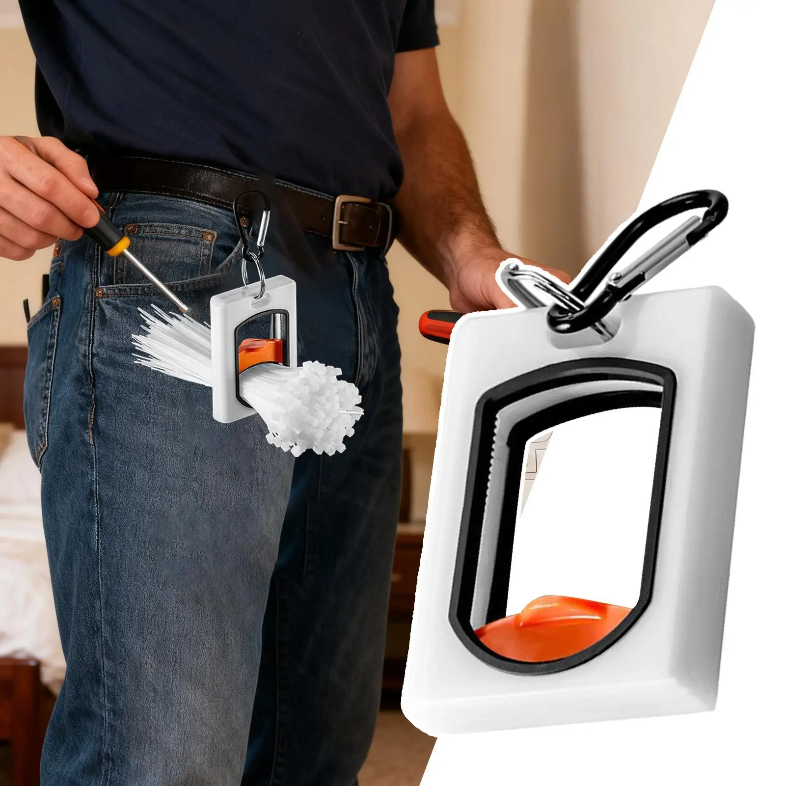 Zip Ties Holder Clip Efficient Reusable Portable Management Tool Belt Zip Tie Holder Organizer for Home Desk Office Kitchen