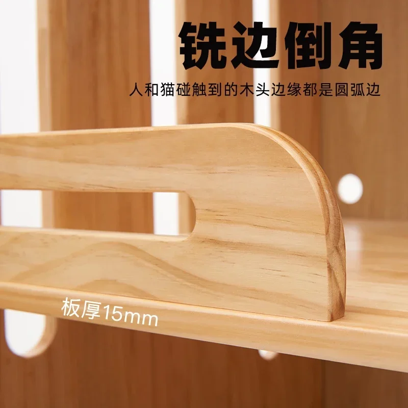 Environmentally friendly solid wood pet cat villa