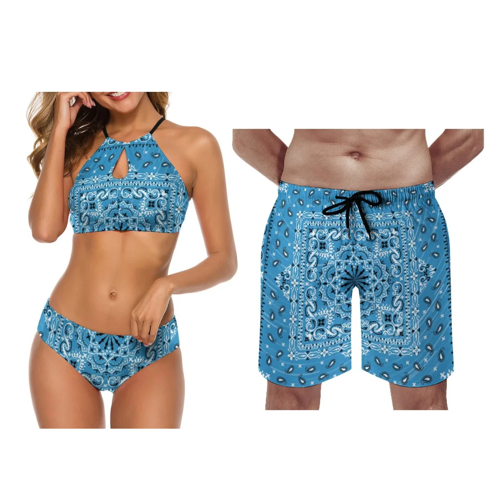 

Настраиваемые купальники-банданы, пляжные купальники для пары, отпускные купальники, персонализированные модели, необходимые для праздников