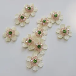 10pcs Rhinestone beaded flower patches for clothes DIY sew on parche appliques Embroidery applique patch ropa clothing accessory