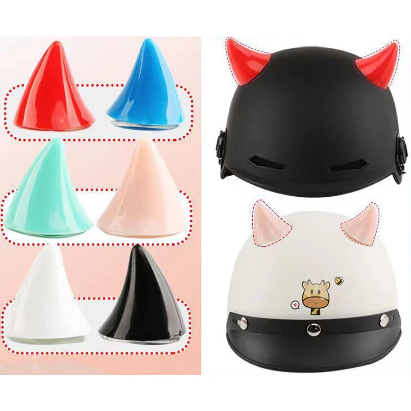 Capacete da motocicleta chifre do diabo colorido chifres do diabo para decoração do capacete moto bicicleta decoração capacete acessório 2 pçs