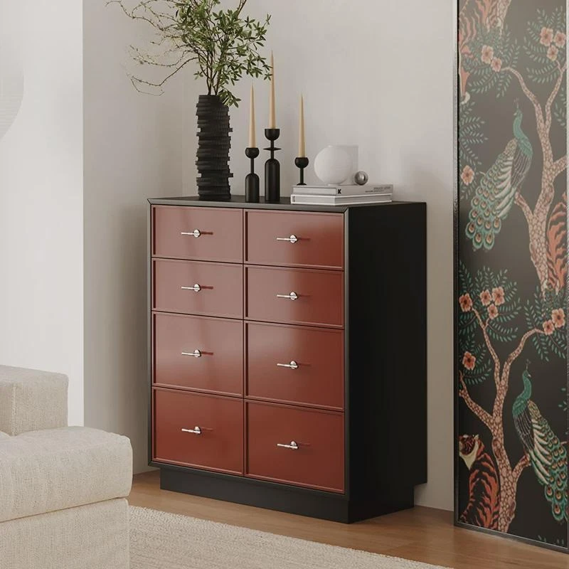 chest storage cabinet, bedroom living room eight-bucket cabinet multi-layer solid wood locker side cabinet drawer cabinet
