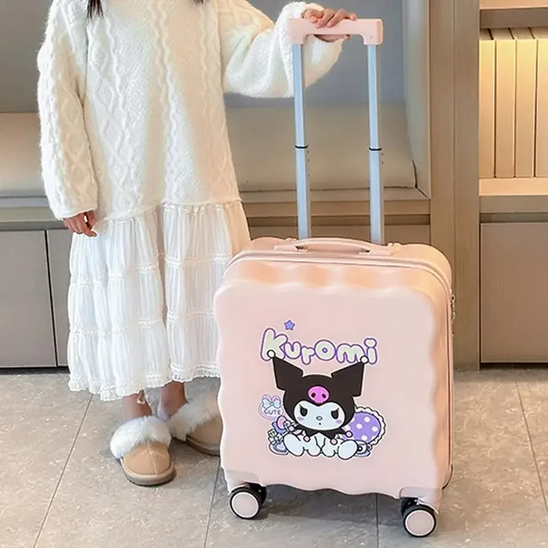 Koper Hello Kitty Tas Perjalanan Kotak Naik Pesawat untuk Anak-anak Tas Perjalanan untuk Wanita Kotak Troli Mini Jarak Pendek dengan Kata Sandi